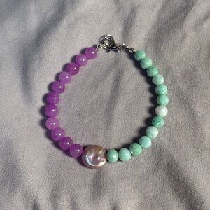 Two-color bracelet with Pearl